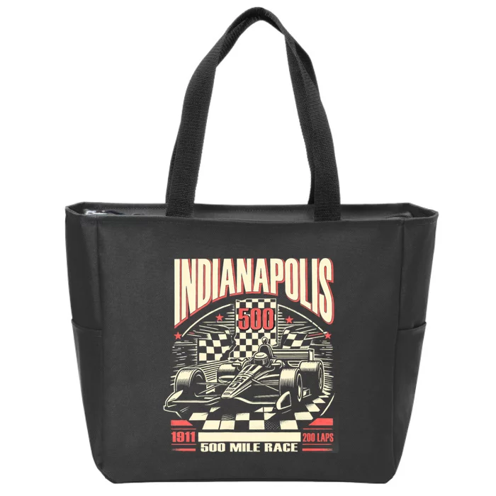 Indianapolis Indiana State 500 Race Car Formula Racing Car Zip Tote Bag