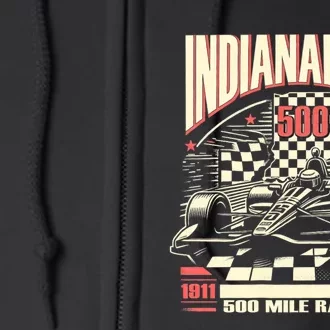 Indianapolis Indiana State 500 Race Car Formula Racing Car Full Zip Hoodie