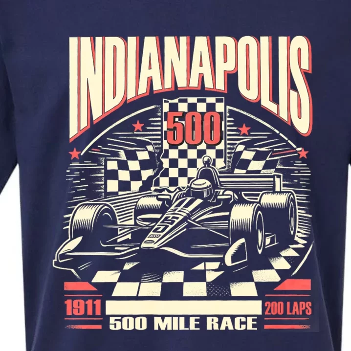 Indianapolis Indiana State 500 Race Car Formula Racing Car Sueded Cloud Jersey T-Shirt