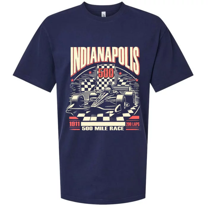 Indianapolis Indiana State 500 Race Car Formula Racing Car Sueded Cloud Jersey T-Shirt