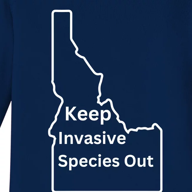 Idaho Invasive Species Out Baby Long Sleeve Bodysuit