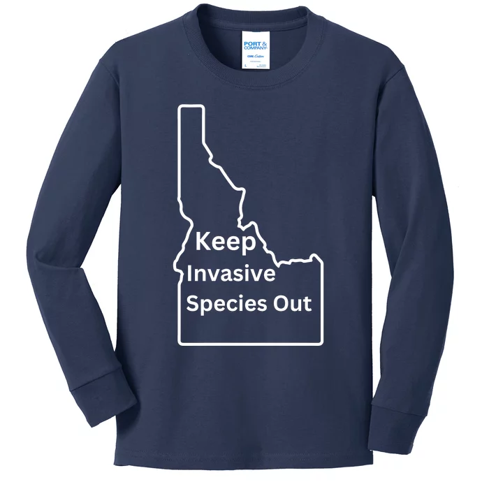 Idaho Invasive Species Out Kids Long Sleeve Shirt