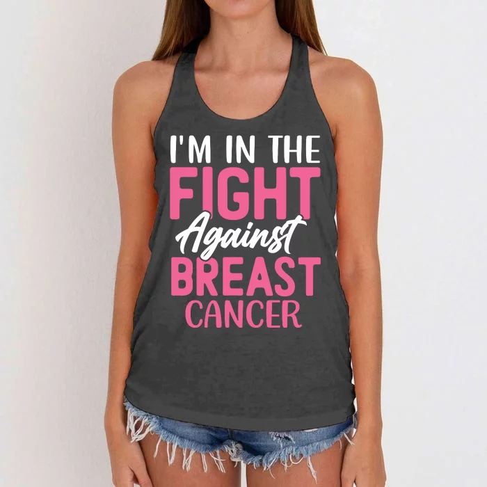 I'm In The Fight Against Breast Cancer Women's Knotted Racerback Tank