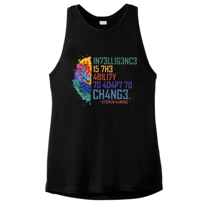 Intelligence Is The Ability To Adapt To Change Ladies Tri-Blend Wicking Tank