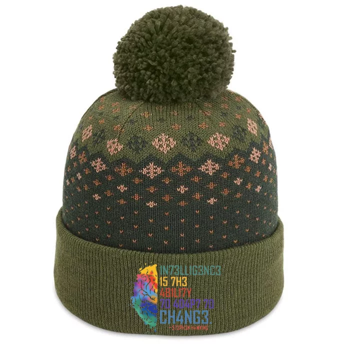 Intelligence Is The Ability To Adapt To Change The Baniff Cuffed Pom Beanie