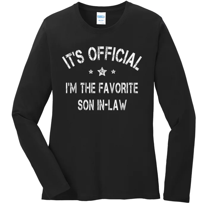 Its Im The Favorite Son In Law Funny Vintage Ladies Long Sleeve Shirt