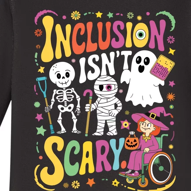 Inclusion IsnT Too Scary Ghost Slp Halloween Sped Teacher Baby Long Sleeve Bodysuit