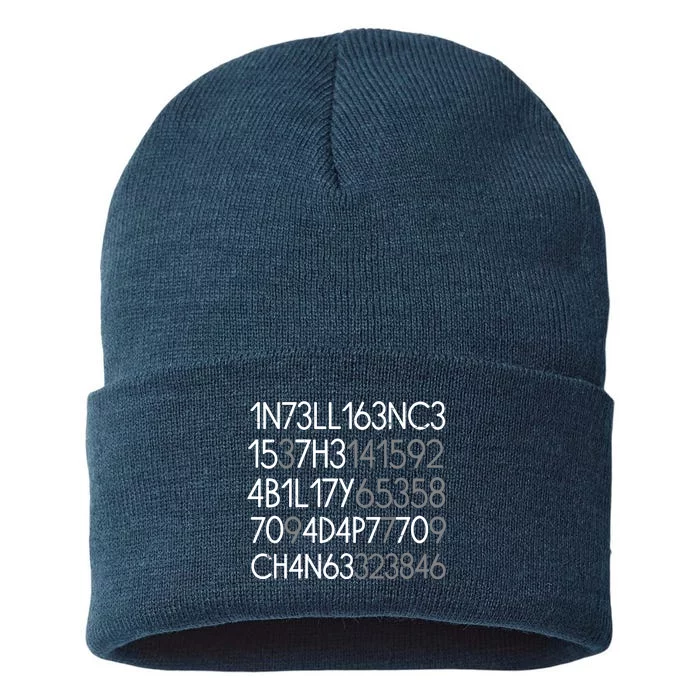 Intelligence Is The Ability To Adapt To Change Sustainable Knit Beanie