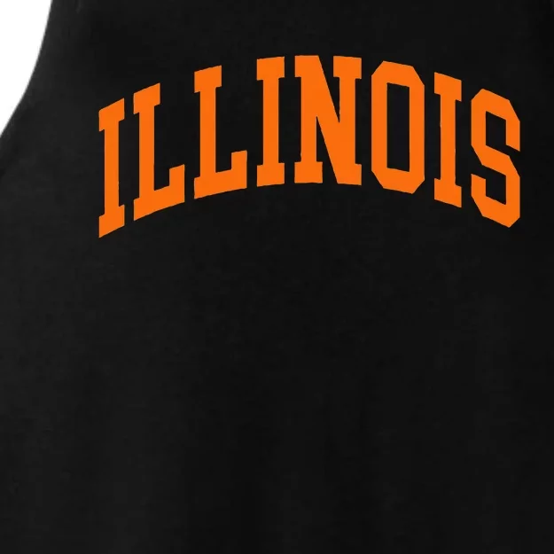 Illinois Il Throwback Design Classic Ladies Tri-Blend Wicking Tank