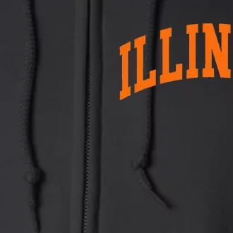 Illinois Il Throwback Design Classic Full Zip Hoodie