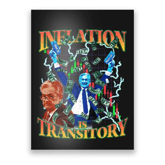 Inflation Is Transitory  90s Bootleg Merch Style JPOW Poster