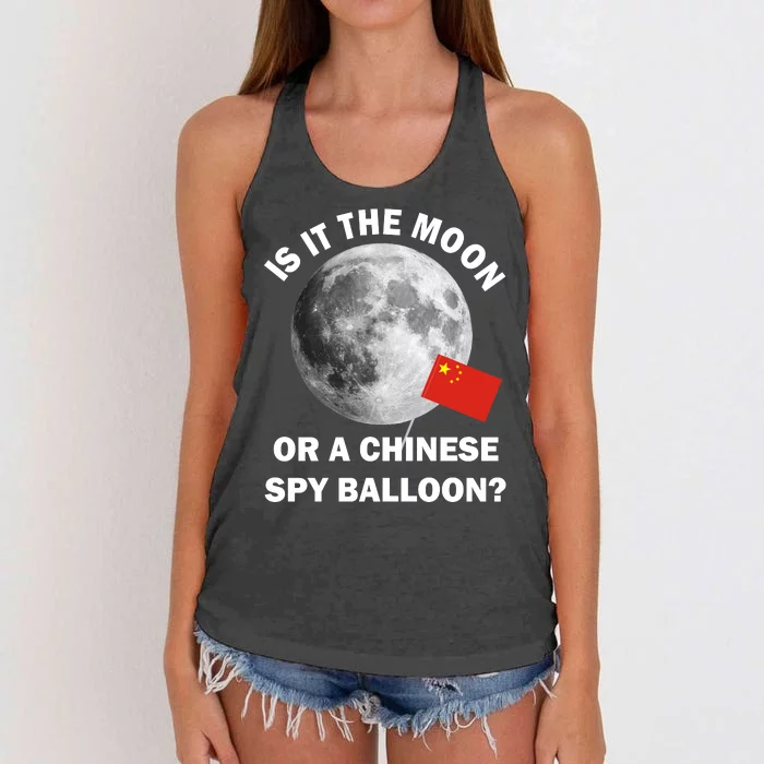 Is It The Moon Or A Chinese Spy Balloon Women's Knotted Racerback Tank