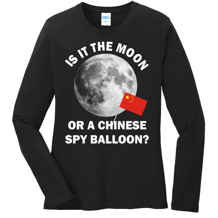 Is It The Moon Or A Chinese Spy Balloon Ladies Long Sleeve Shirt