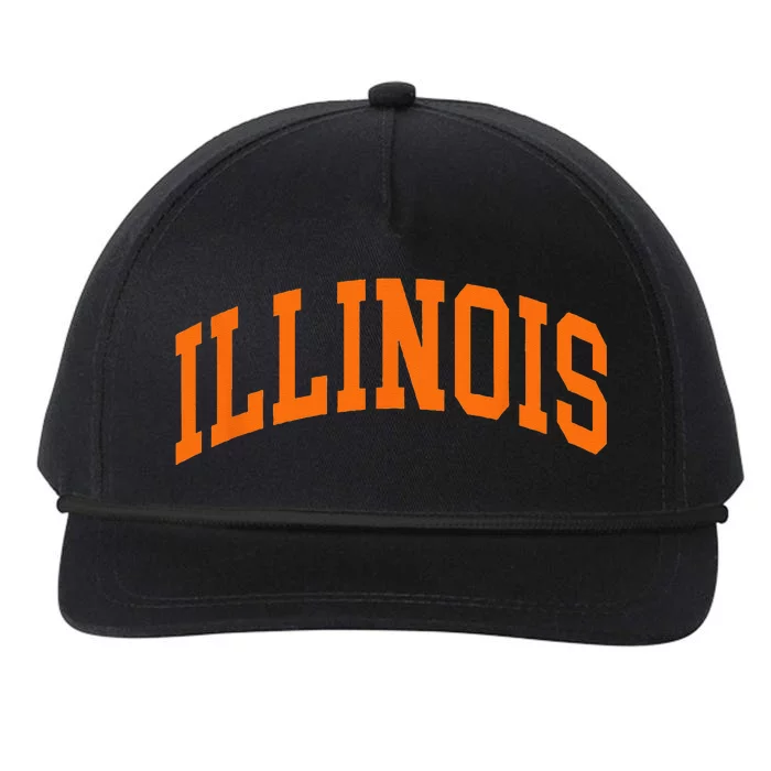 Illinois IL Throwback Design Classic Snapback Five-Panel Rope Hat