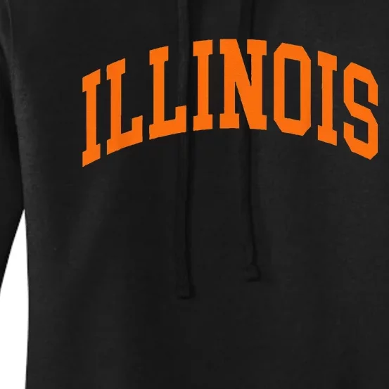 Illinois IL Throwback Design Classic Women's Pullover Hoodie