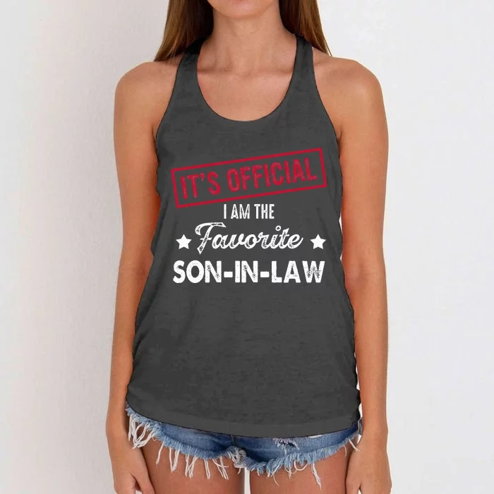 Its Im The Favorite Son In Law Women's Knotted Racerback Tank