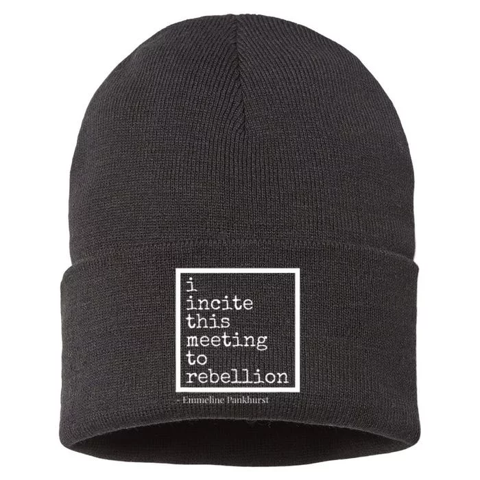 I Incite This Meeting To Rebellion Sustainable Knit Beanie