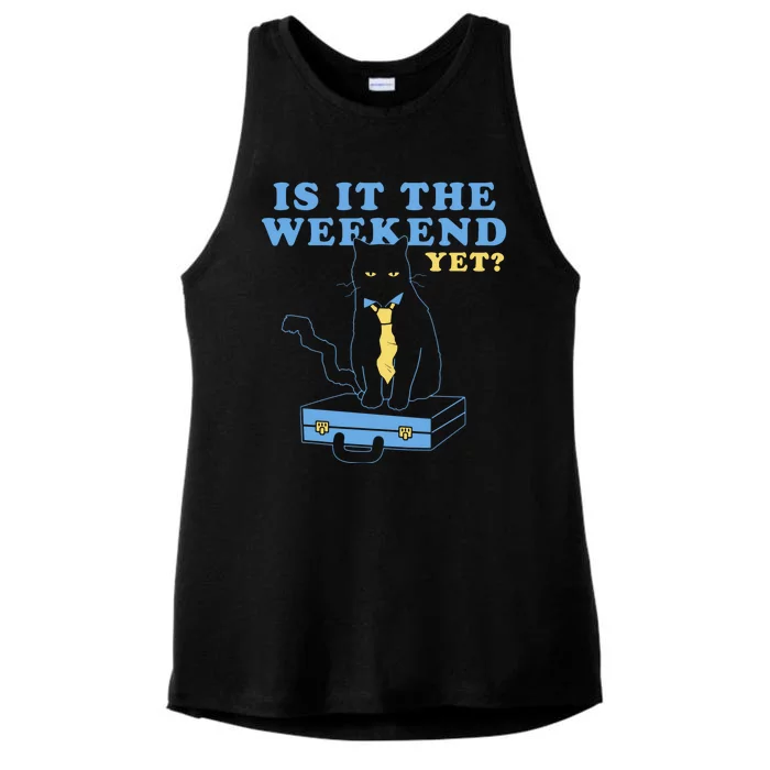 Is It The Weekend Yet Funny Cat Ladies Tri-Blend Wicking Tank