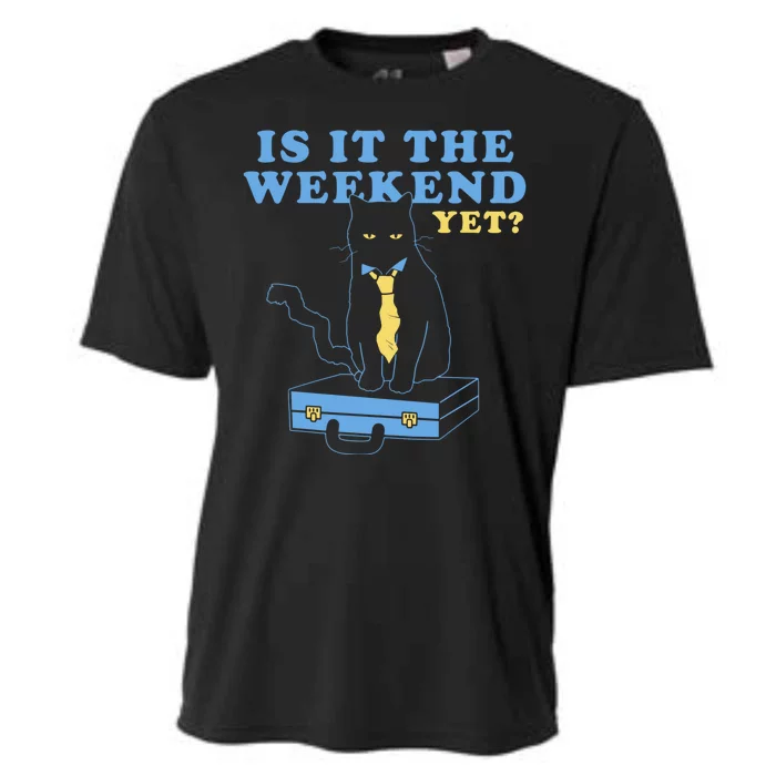 Is It The Weekend Yet Funny Cat Cooling Performance Crew T-Shirt