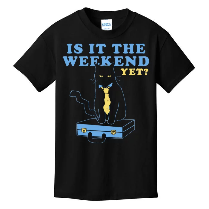 Is It The Weekend Yet Funny Cat Kids T-Shirt