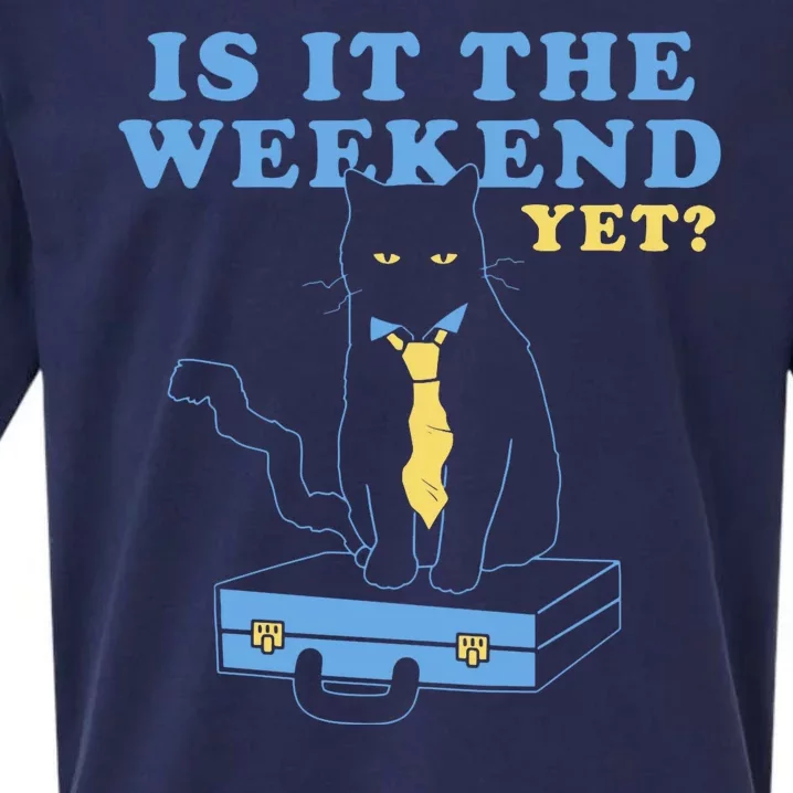 Is It The Weekend Yet Funny Cat Sueded Cloud Jersey T-Shirt