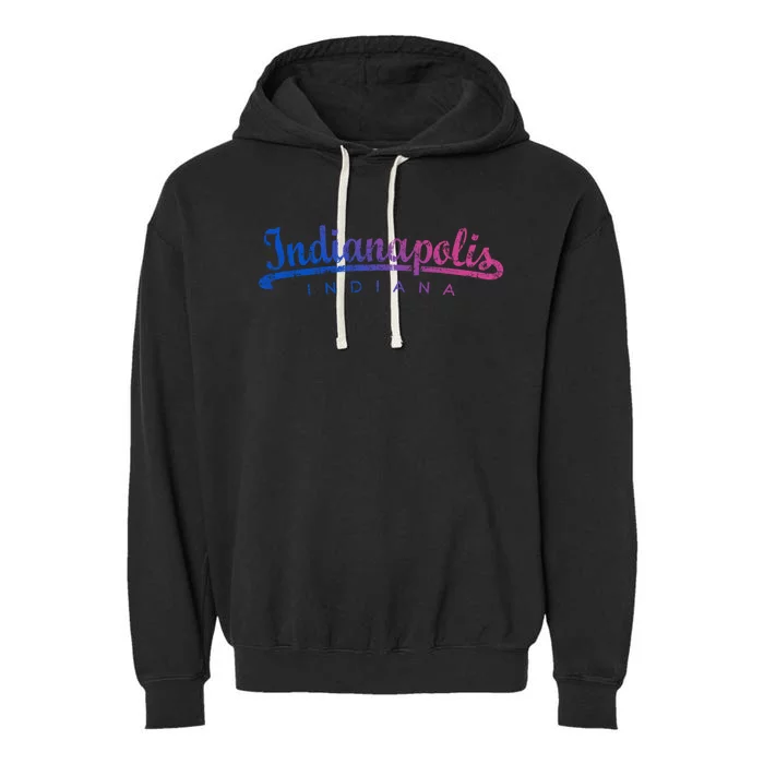 Indianapolis Indiana (Vintage Gray) Indianapolis Gift Garment-Dyed Fleece Hoodie