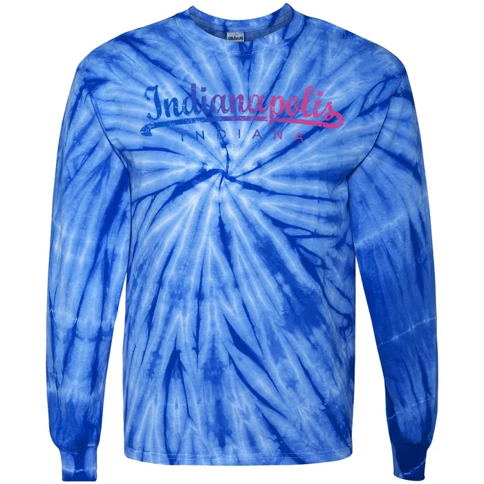 Indianapolis Indiana (Vintage Gray) Indianapolis Gift Tie-Dye Long Sleeve Shirt