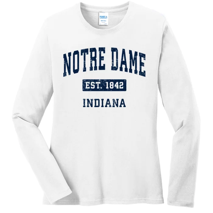 Indiana In Vintage Athletic Sports Design Ladies Long Sleeve Shirt