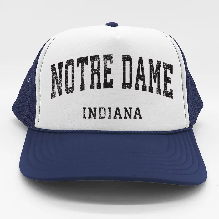 Indiana In Vintage Athletic Sports Design Trucker Hat