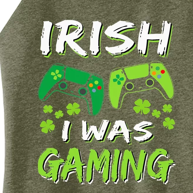 Irish I Was Gaming Funny St Patricks Day Gamer Women’s Perfect Tri Rocker Tank