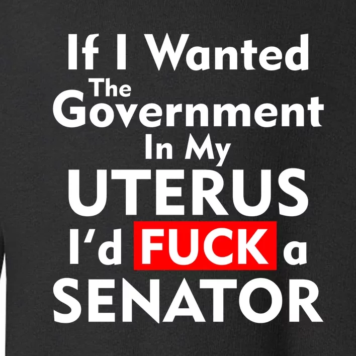 If I Wanted The Government In My Uterus I'd F A Senator Pro Choice Toddler Sweatshirt