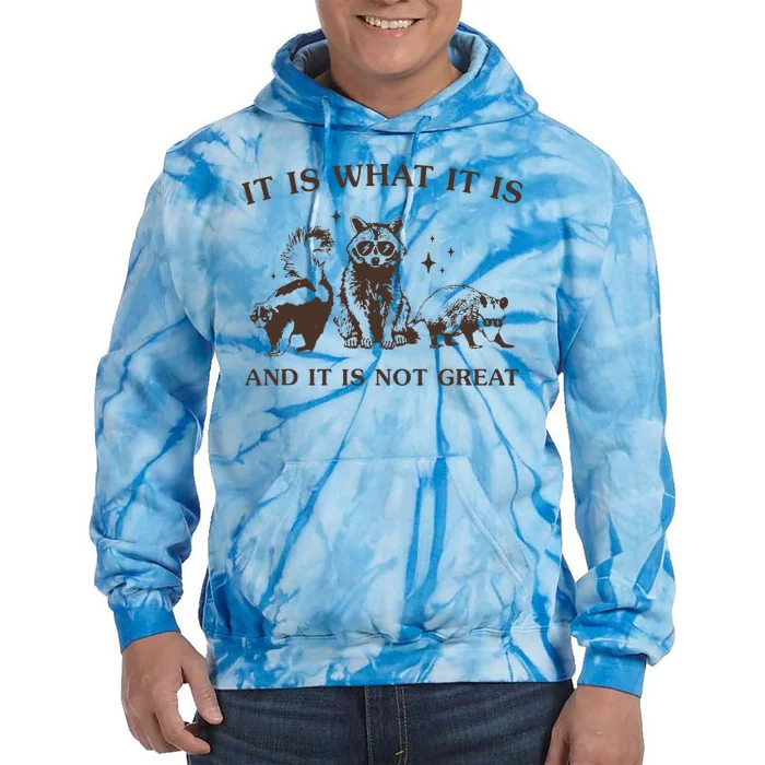 It Is What It Is And It Is Not Great Raccoon Tie Dye Hoodie