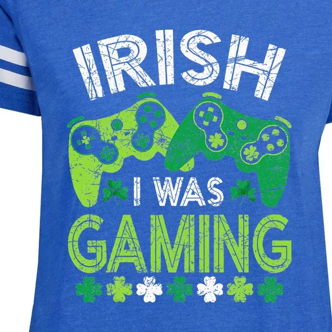 Irish I Was Gaming St Patricks Day Gamer Enza Ladies Jersey Football T-Shirt