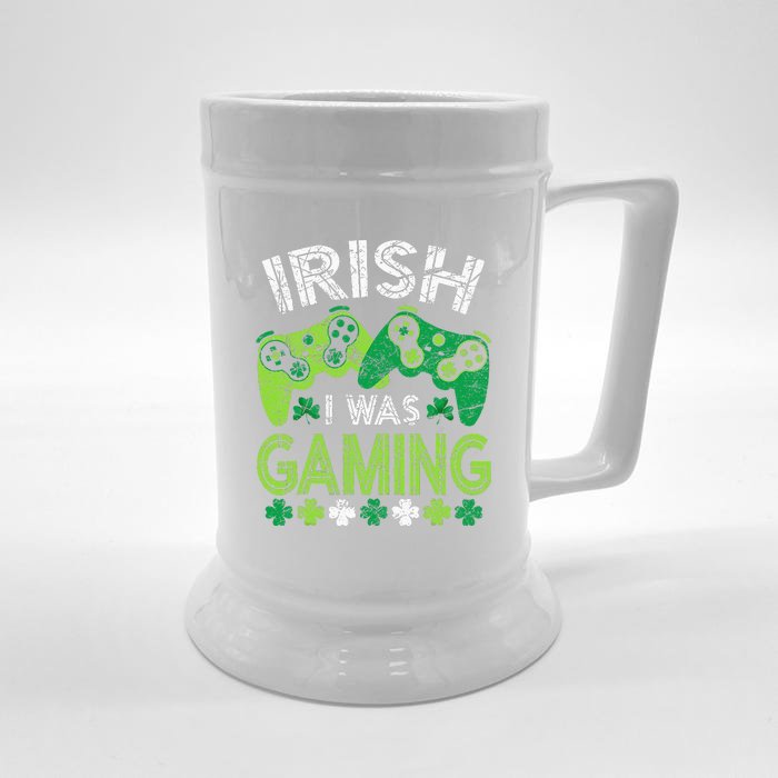 Irish I Was Gaming St Patricks Day Gamer Front & Back Beer Stein