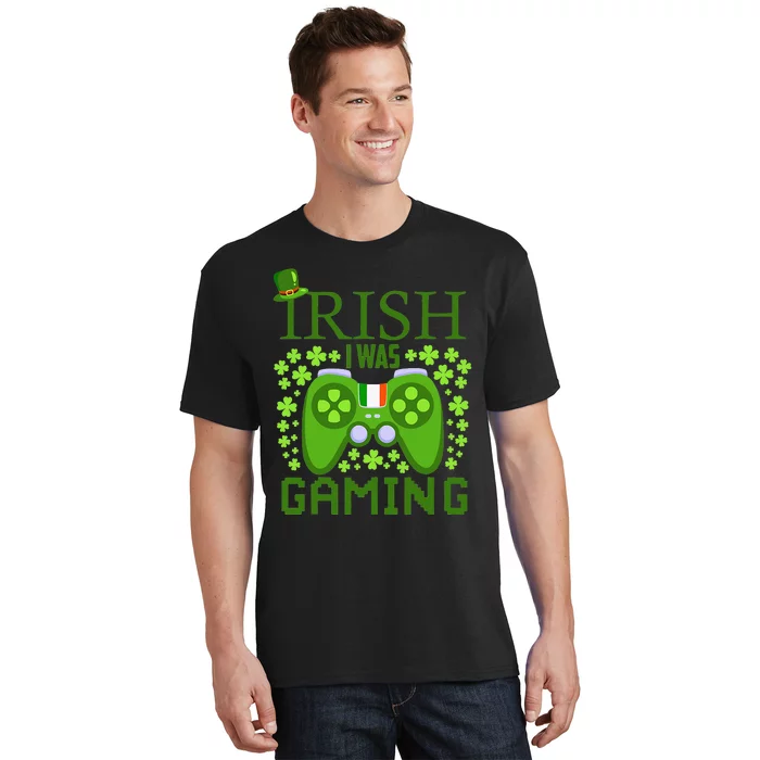 Irish I Was Gaming Video Gamer Top Hat St Patrick's Day T-Shirt