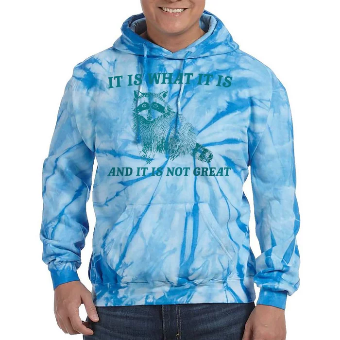 It Is What It Is And It Is Not Great Raccoon Trash Panda Tie Dye Hoodie