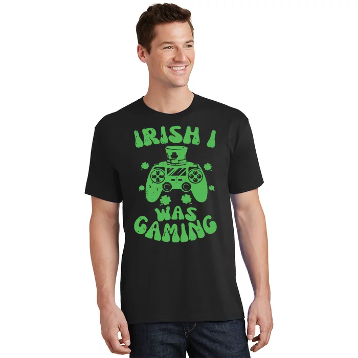 Irish I Was Gaming Gamer Game Controller Saint Patrick's Day T-Shirt