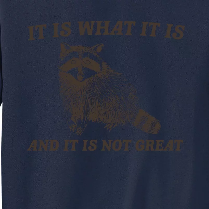 It Is What It Is And It Is Not Great Funny Raccoon Tall Sweatshirt