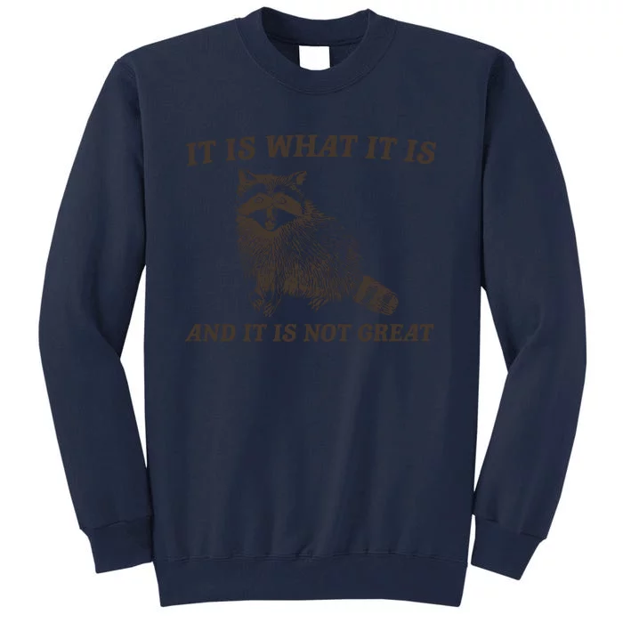 It Is What It Is And It Is Not Great Funny Raccoon Tall Sweatshirt