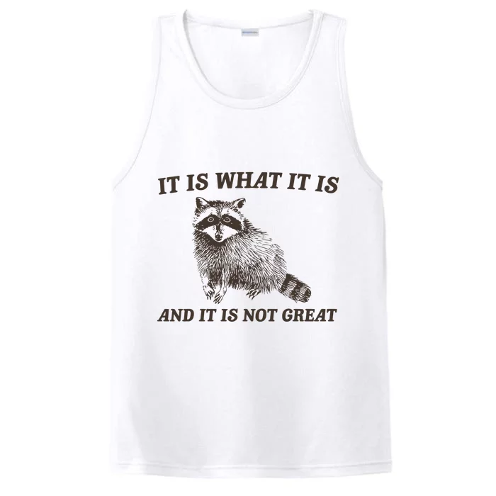 It Is What It Is And It Is Not Great Funny Raccoon Performance Tank