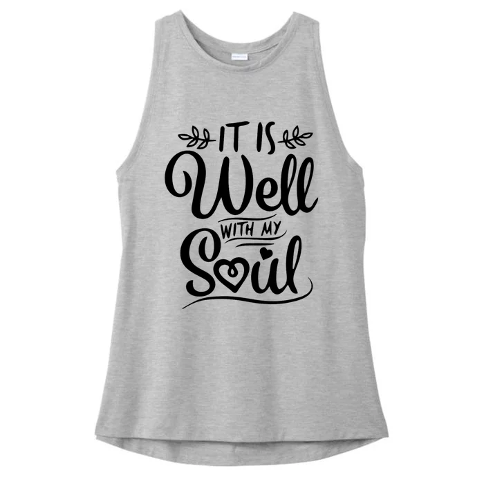 It Is Well With My Soul Quote Ladies Tri-Blend Wicking Tank