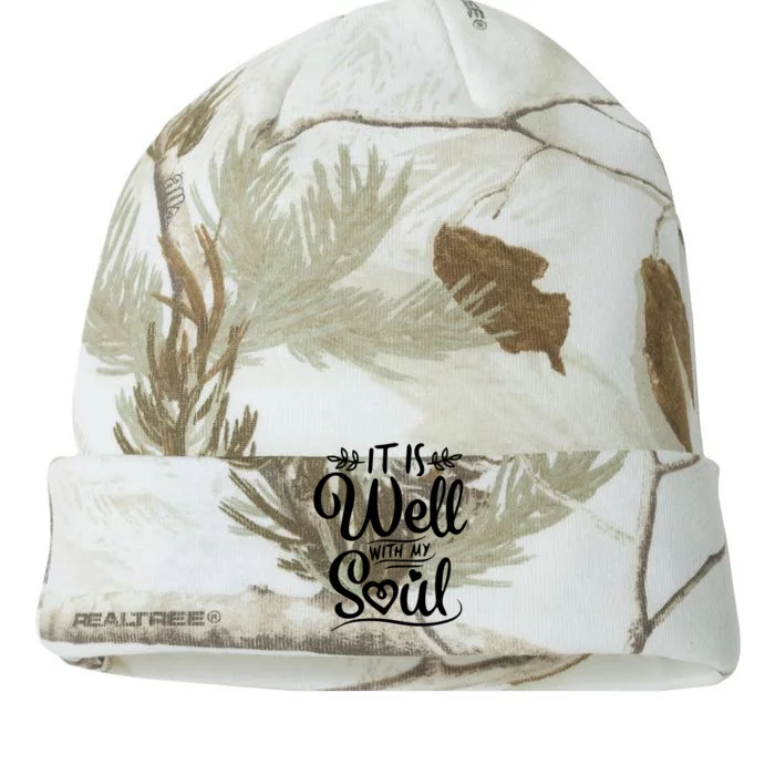 It Is Well With My Soul Quote Kati - 12in Camo Beanie