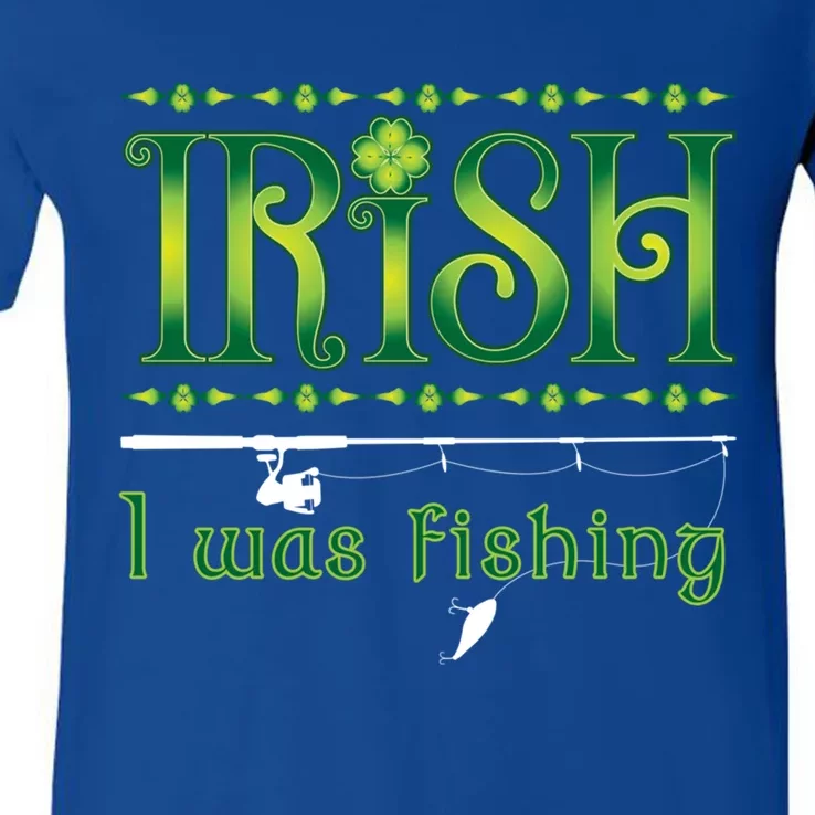 Irish I Was Fishing Shamrock Cool Gift V-Neck T-Shirt