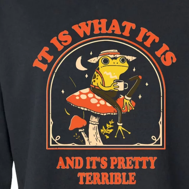 It Is What It Is And Its Pretty Terrible Cropped Pullover Crew