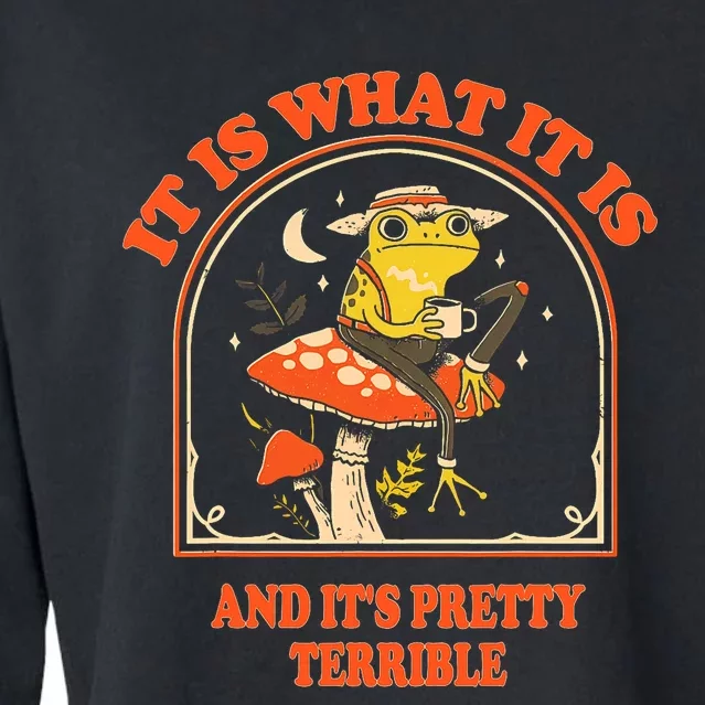 It Is What It Is And ItS Pretty Terrible Funny Design Cropped Pullover Crew