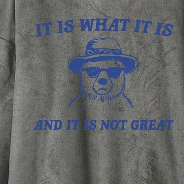 It Is What It Is And It Is Not Great Hooded Wearable Blanket