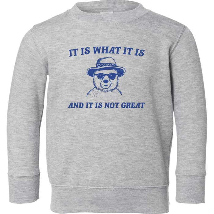 It Is What It Is And It Is Not Great Toddler Sweatshirt