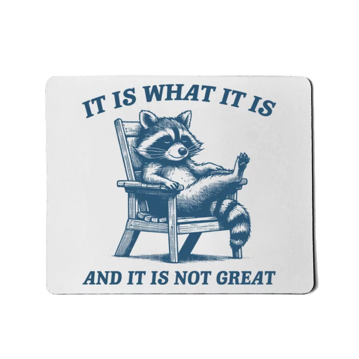 It Is What It Is And It Is Not Great Racoon Meme Mousepad