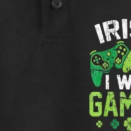 Irish I Was Gaming Funny St Patricks Day Gamer Gift Dry Zone Grid Performance Polo