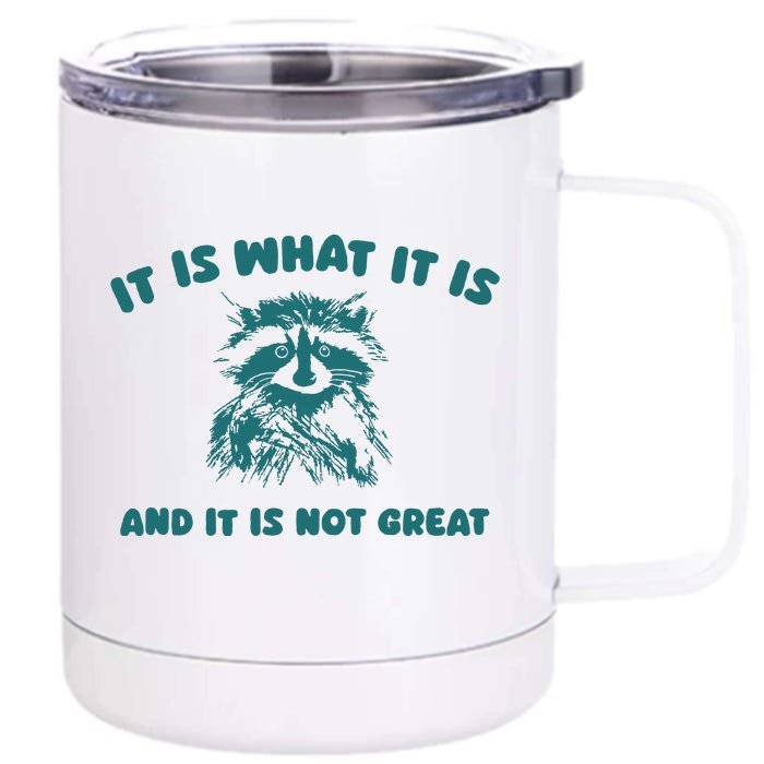 It Is What It Is And It Is Not Great Front & Back 12oz Stainless Steel Tumbler Cup